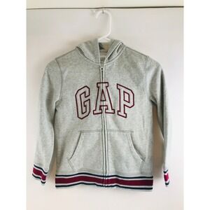 Gap Hoodie Boy's Kids Size Medium Gray Heather Full Zip Hoodie Long Sleeve EMB